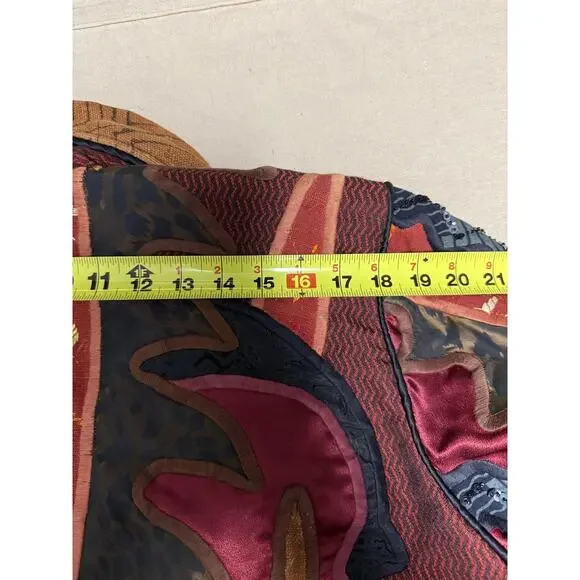 La Coleccion Judith Roberts Jacket Womens Medium Red Black Patchwork Beaded Boho - Picture 14 of 15